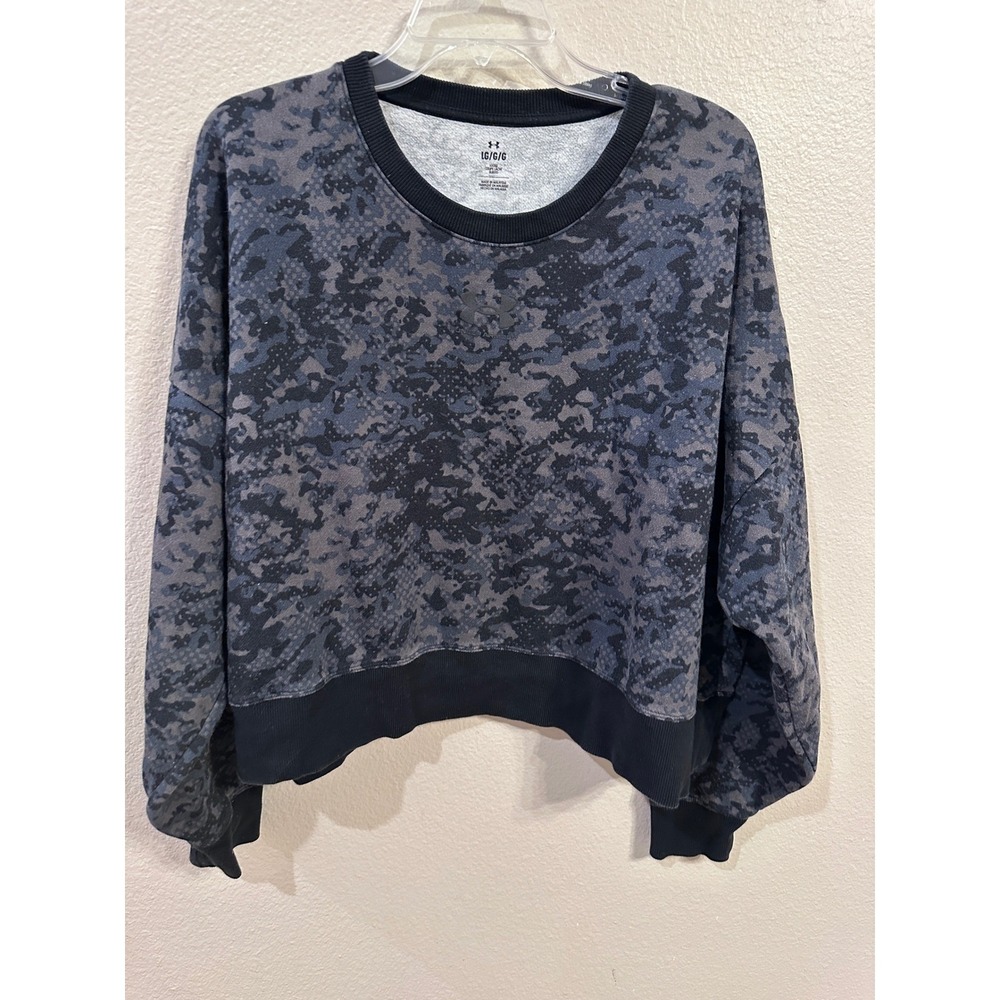 Under Armour Women's LG Loose Fit Graphic Sweatshirt Long Sleeve Crew Neck Camo